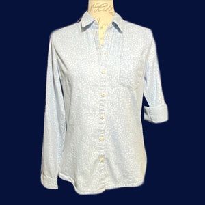 Women’s Blue Steel Button Down Long Sleeve Roll-up Shirt Size Medium Blue